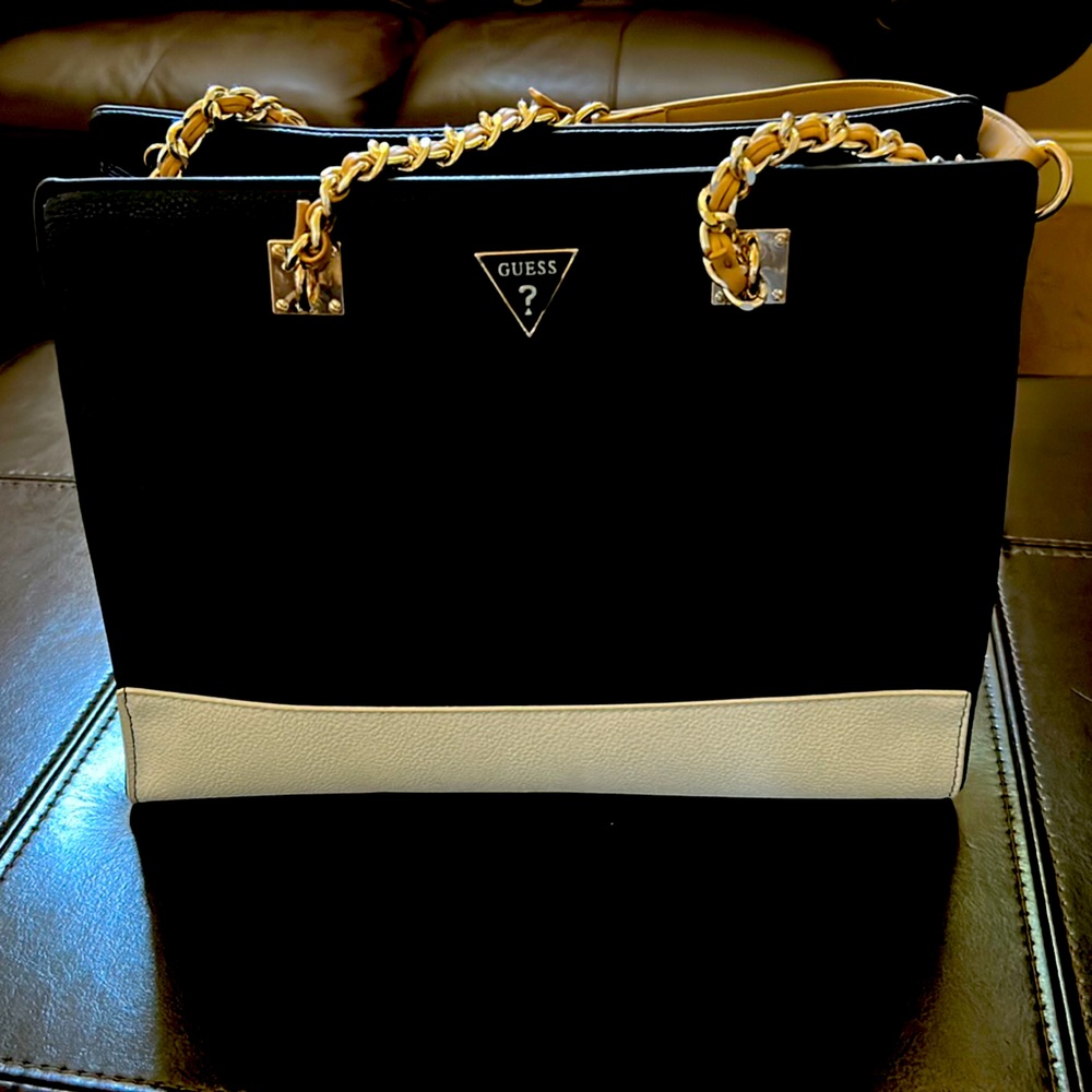 Guess Navy Blue and Cream Handbag / Purse